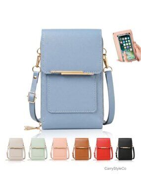 Touchscreen Crossbody Phone Bag Waterproof PU Leather Anti Theft Small